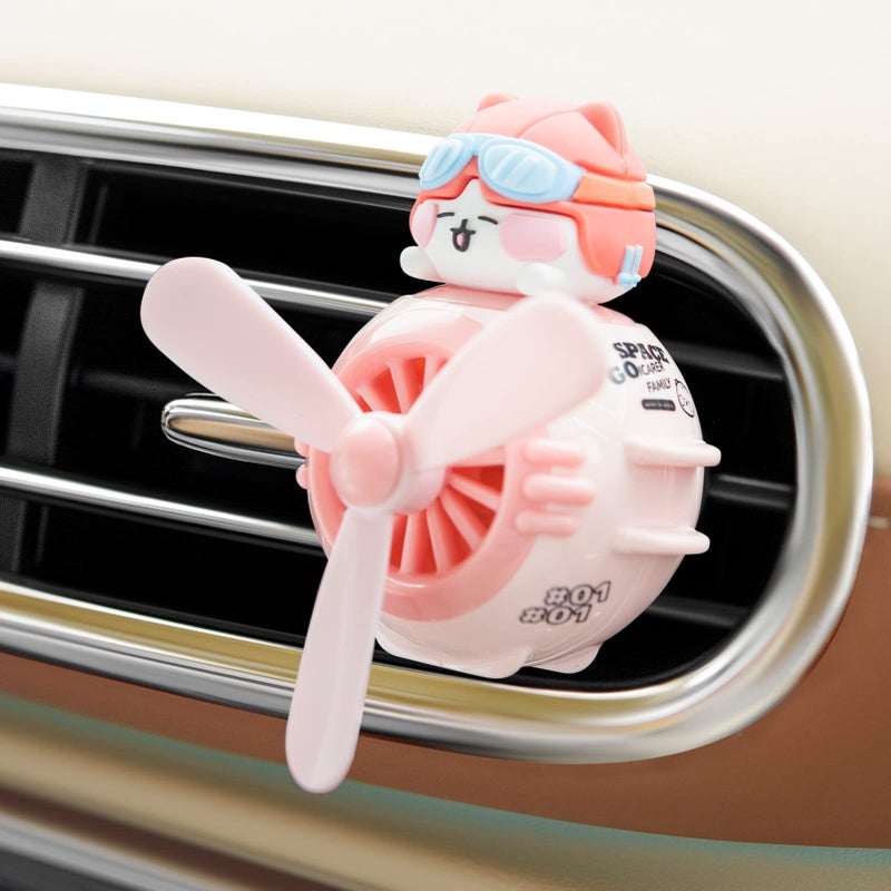 Yokosea Car Air Fresheners Cute Pilot Cat Car Diffuser Rotating Propeller Cartoon Automotive Air Outlet Fan Creative Car Perfume Decoration Automotive Air Fresheners for Cars - Image 3